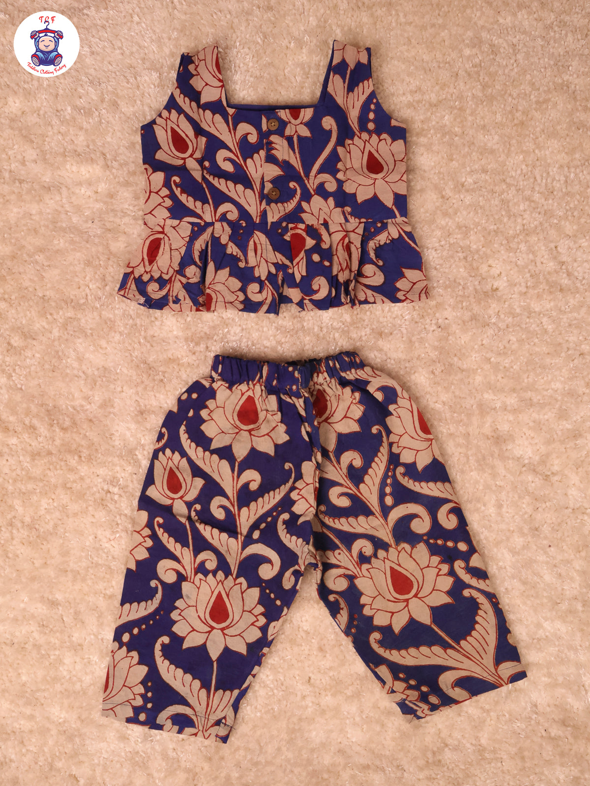 Navy Blue Floral Printed - Kalamkari Co-ords Sets