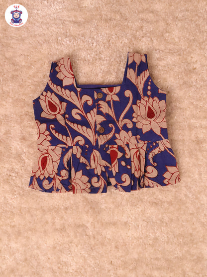 Navy Blue Floral Printed - Kalamkari Co-ords Sets