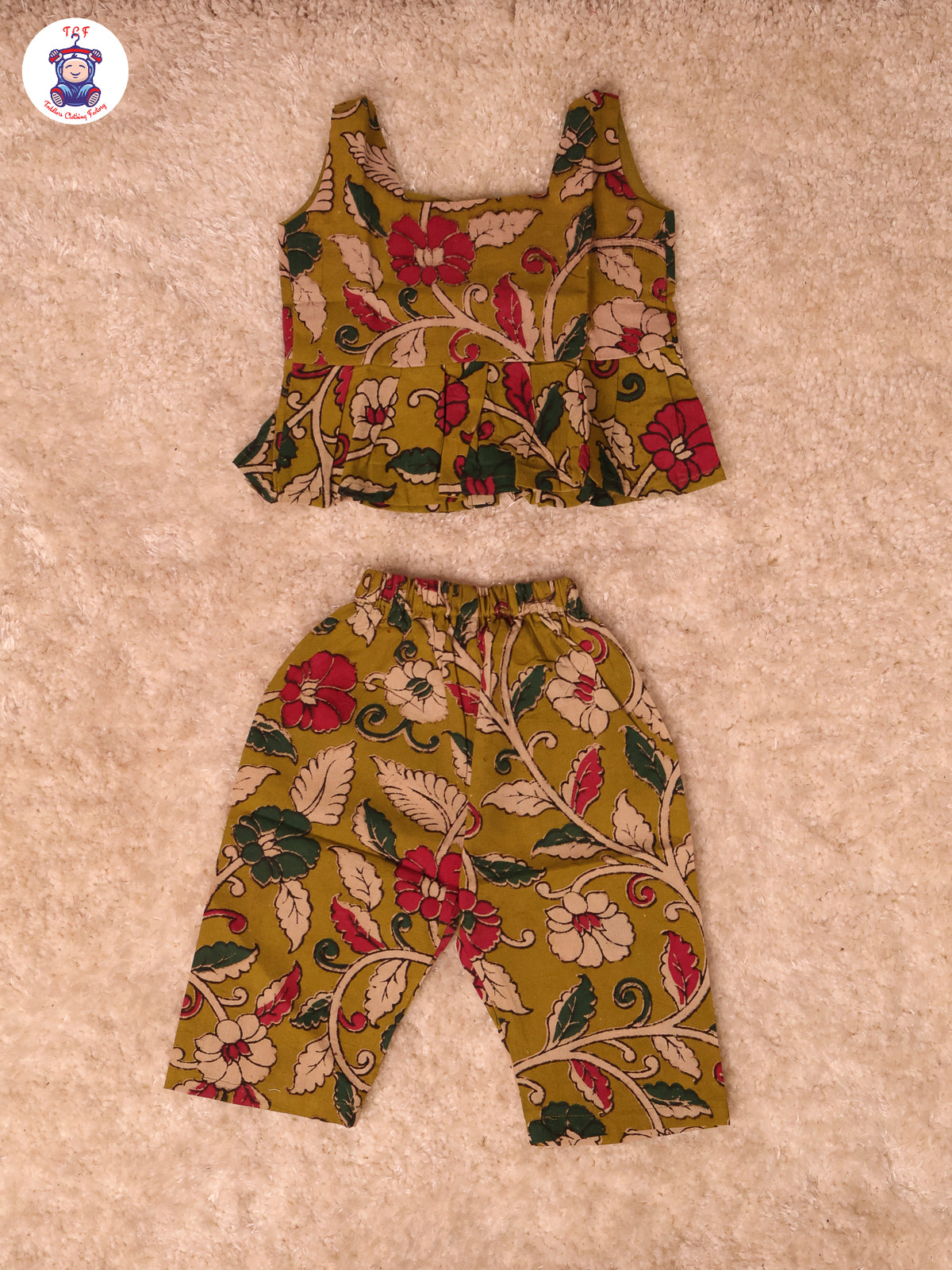 Light Green Floral Printed - Kalamkari Co-ords Sets