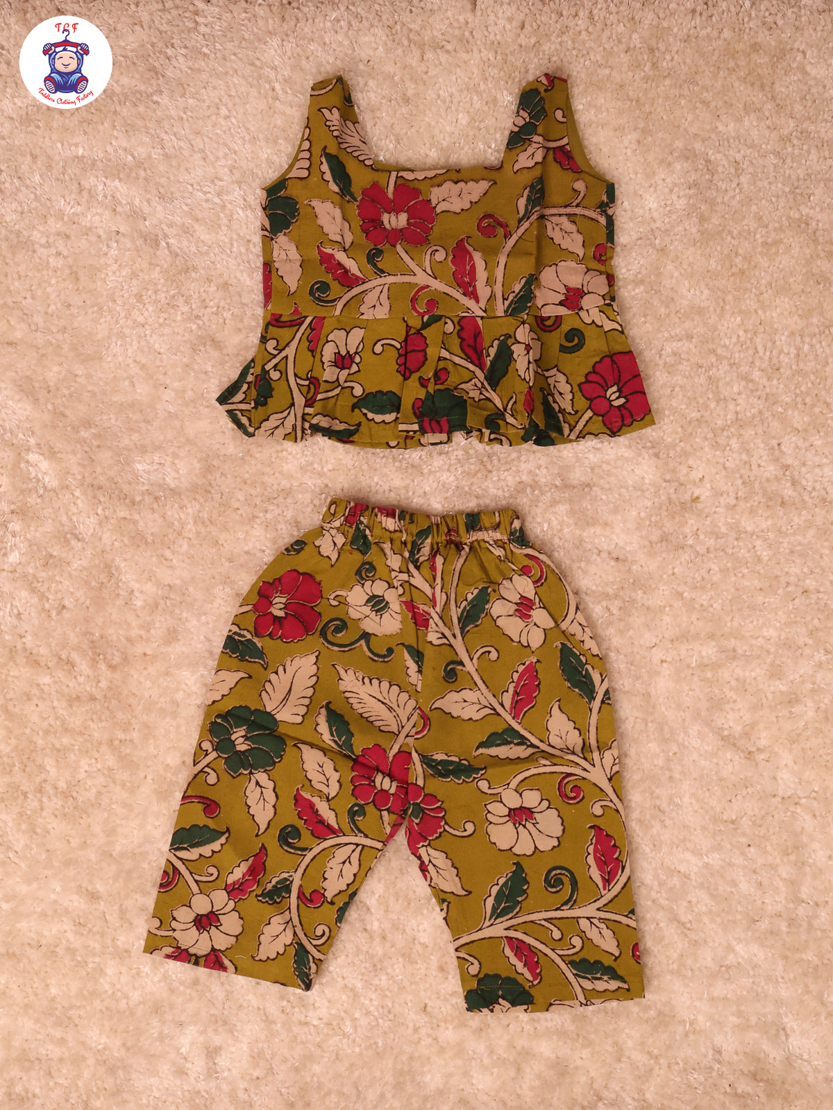 Light Green Floral Printed - Kalamkari Co-ords Sets