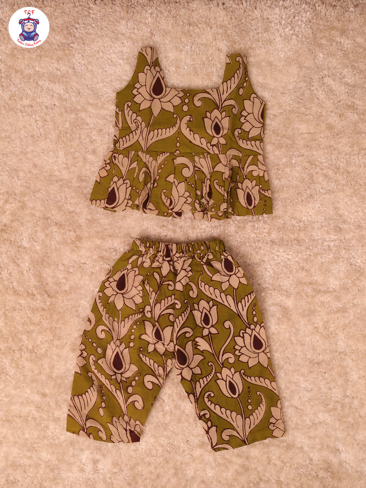Leaf Green Floral Printed - Kalamkari Co-ords Sets