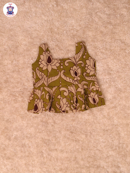 Leaf Green Floral Printed - Kalamkari Co-ords Sets