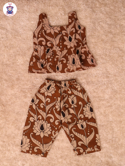 Brown Floral Printed - Kalamkari Co-ords Sets