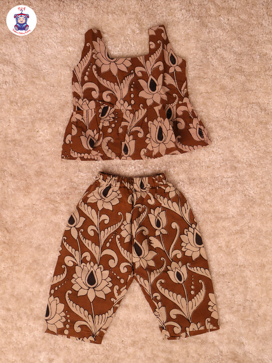 Brown Floral Printed - Kalamkari Co-ords Sets