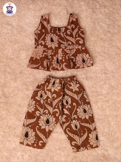 Brown Floral Printed - Kalamkari Co-ords Sets