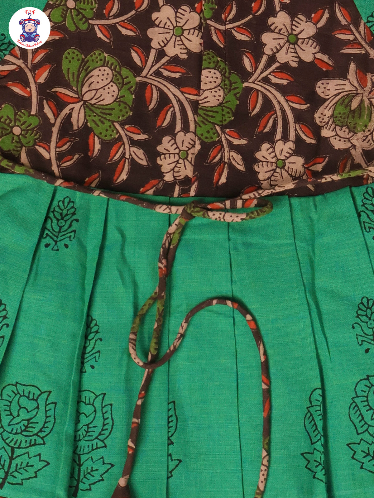 Brown & Green - Girls Readymade Long Frock