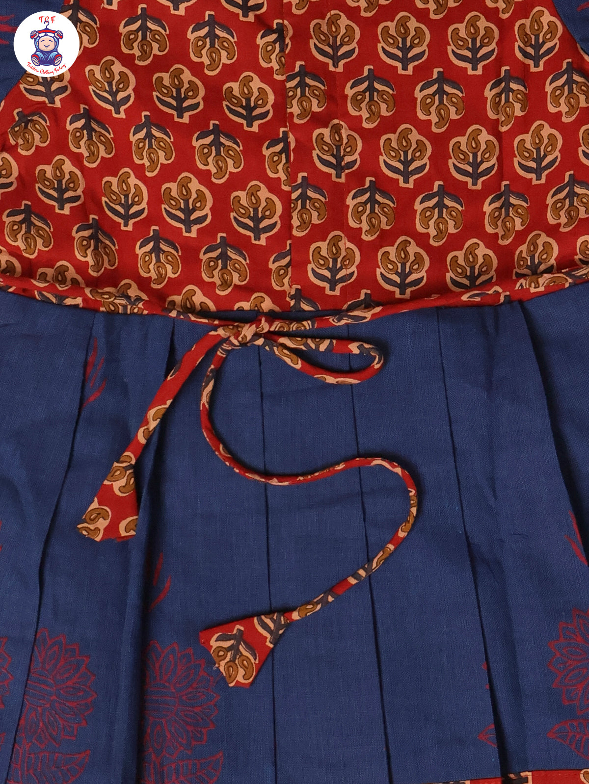 Maroon & Blue -  Girls Readymade Long Frock