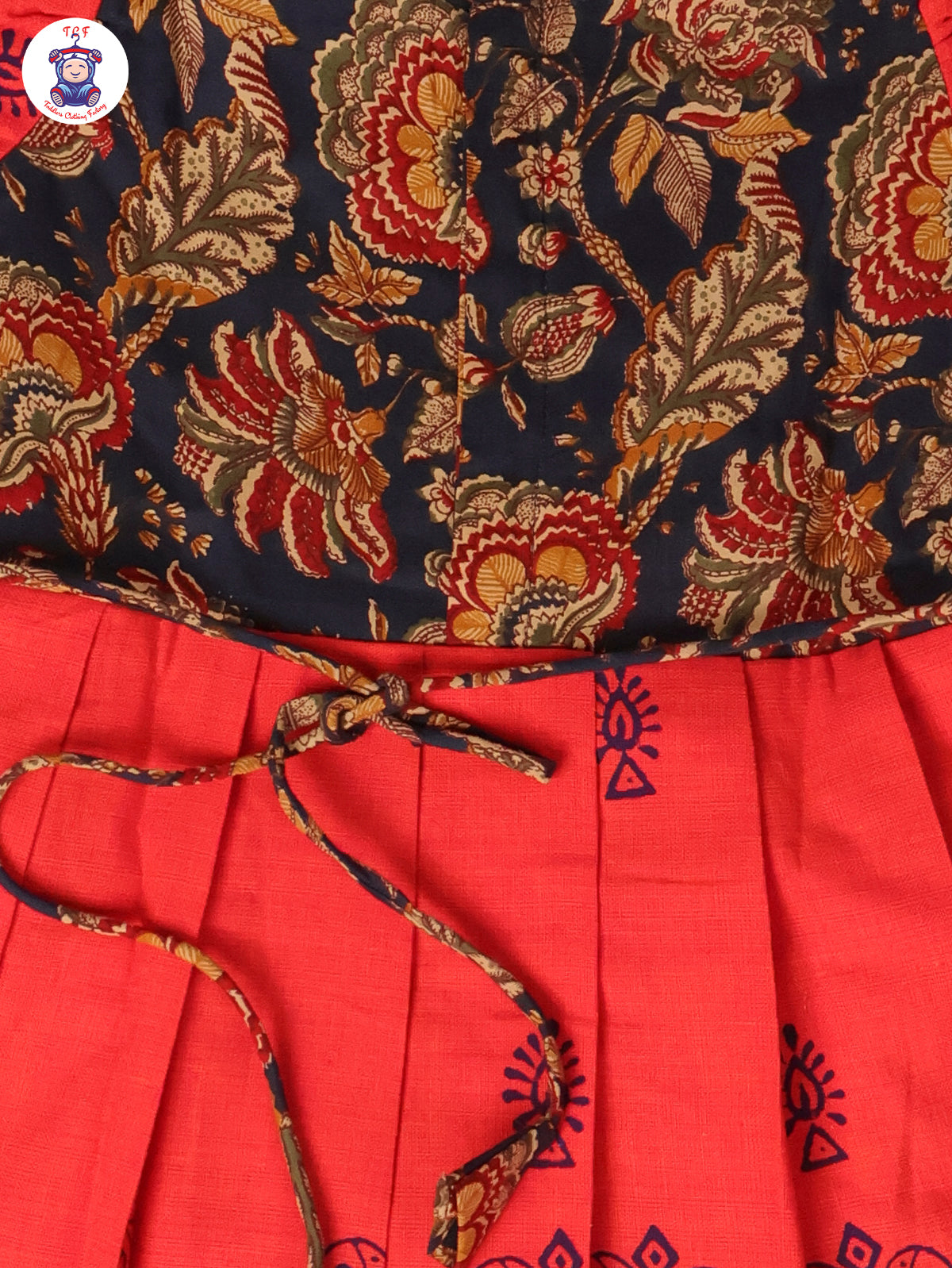 Blue & Pink Floral - Girls Readymade Long Frock