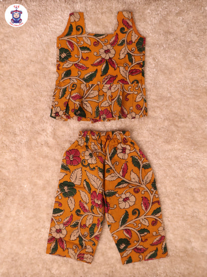 Mustard Floral Printed - Kalamkari Co-ords Sets