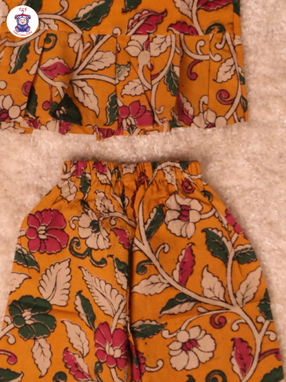 Mustard Floral Printed - Kalamkari Co-ords Sets