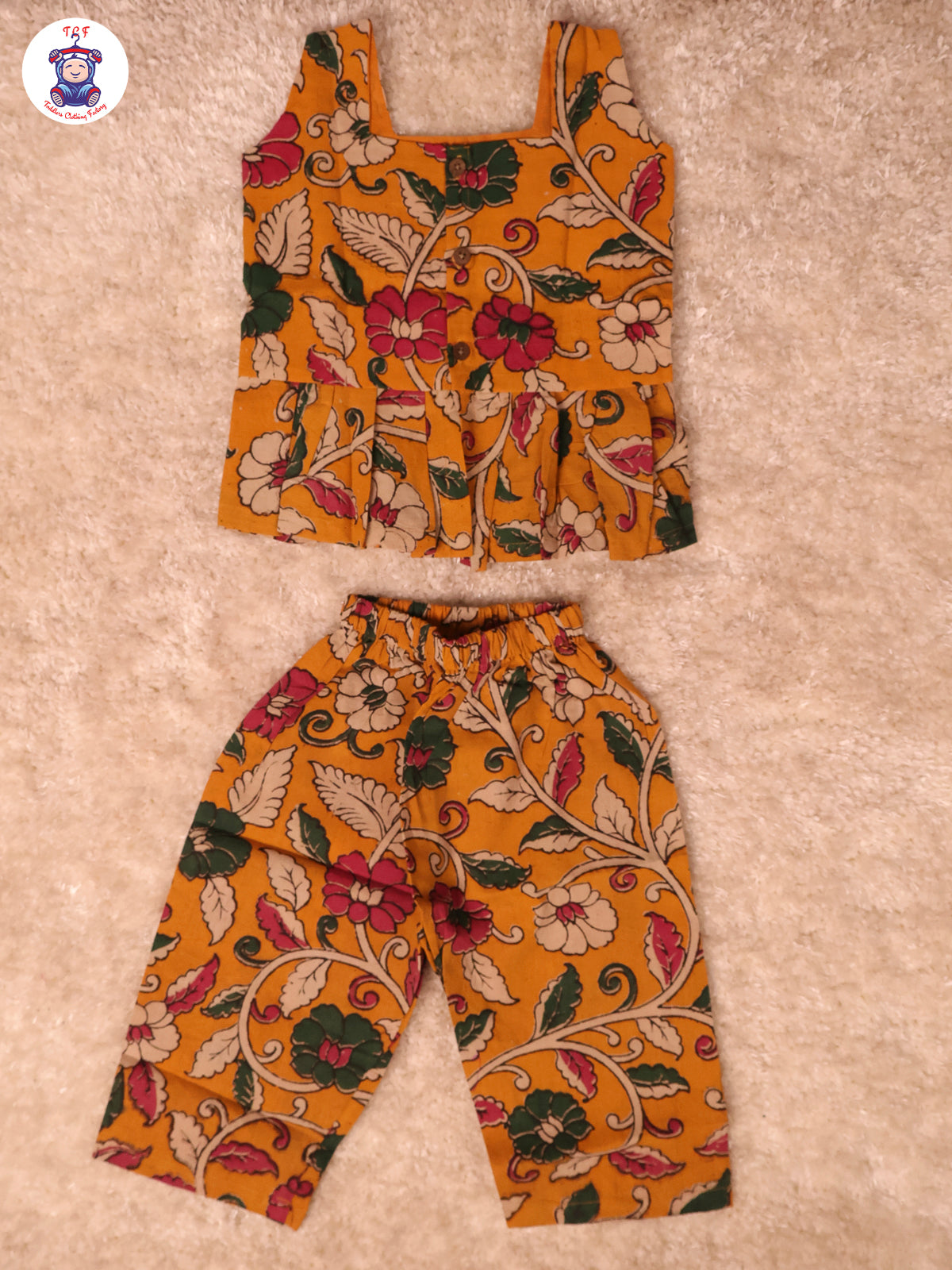 Mustard Floral Printed - Kalamkari Co-ords Sets