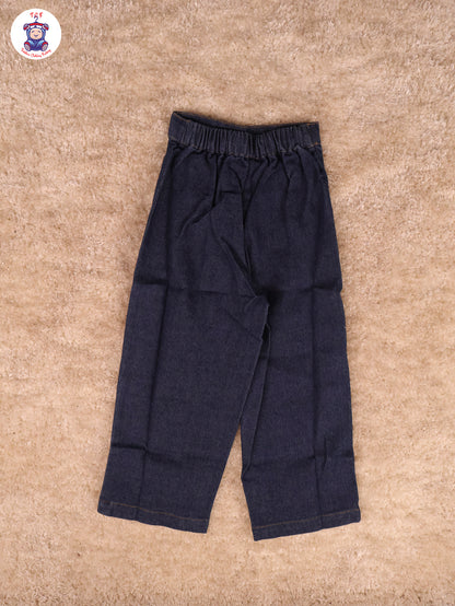 Navy Blue - Denim Solid Top and Jean Pant