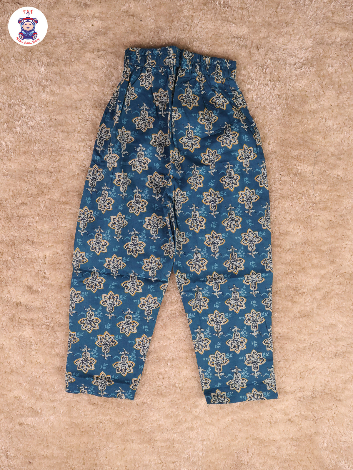Blue - Printed Anarkali Kurti With Pant