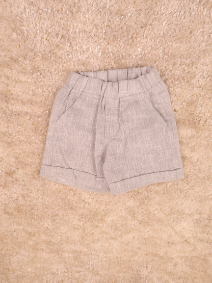 Grey & White T-Shirts With Shirt and Shorts