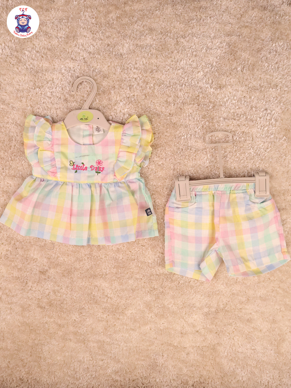 Multi Colours Checks Mini Frock With Shorts