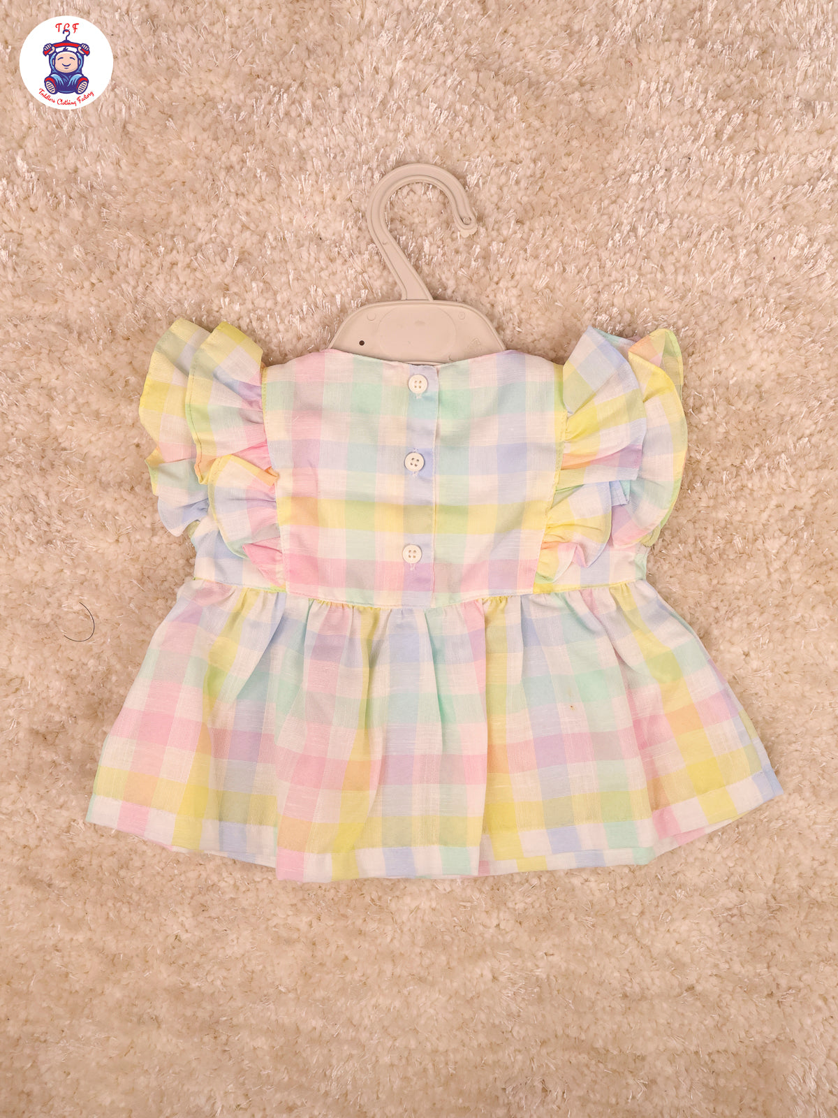 Multi Colours Checks Mini Frock With Shorts