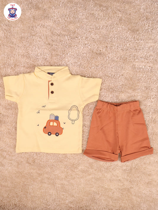 Yellow Collor T-Shirts With Shorts