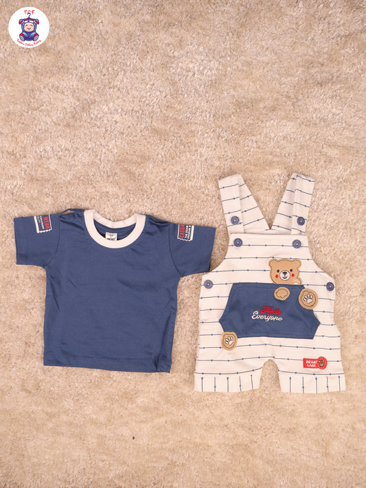 Blue & White - Hello Everyone Jumpsuits