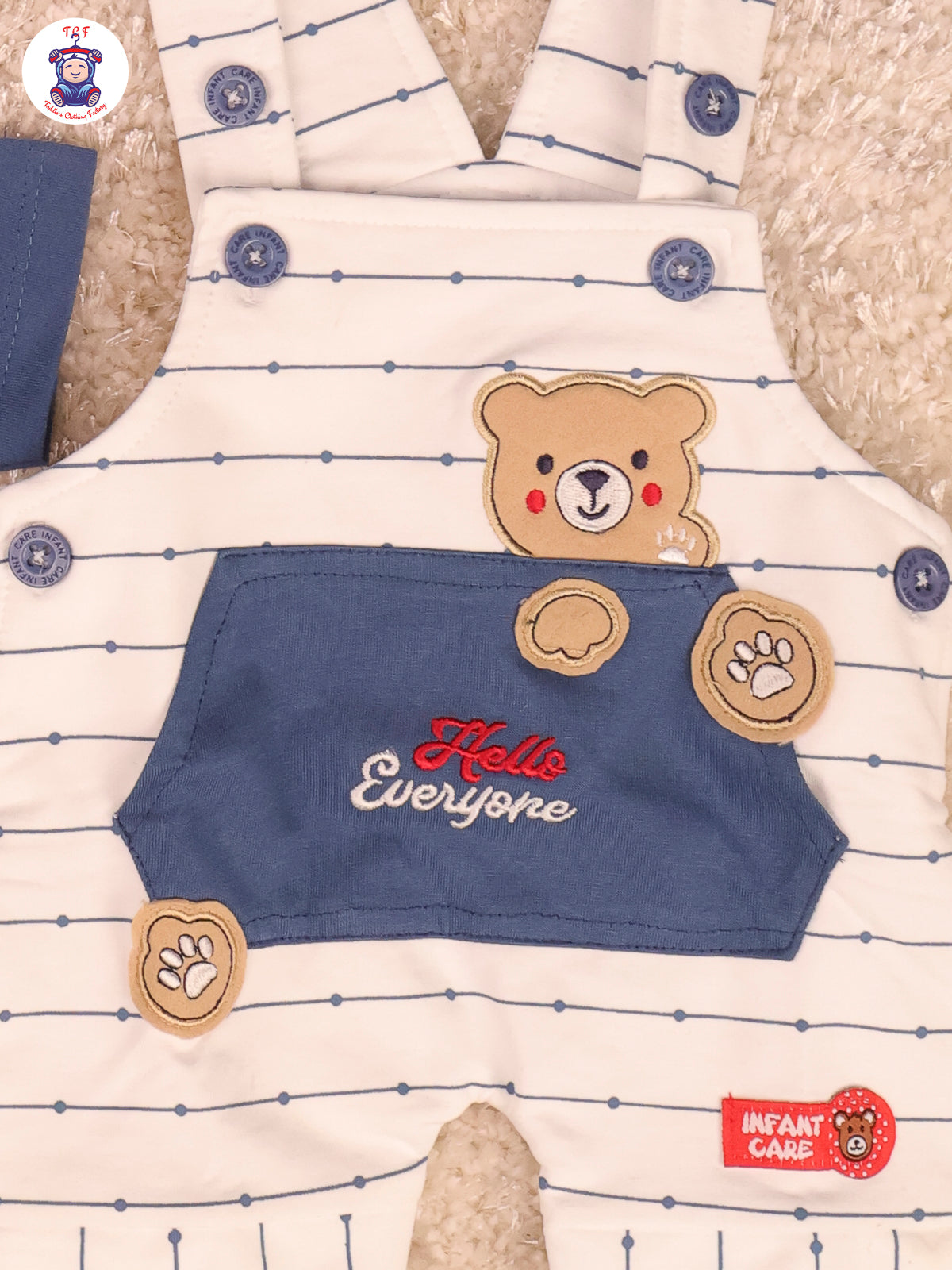 Blue & White - Hello Everyone Jumpsuits