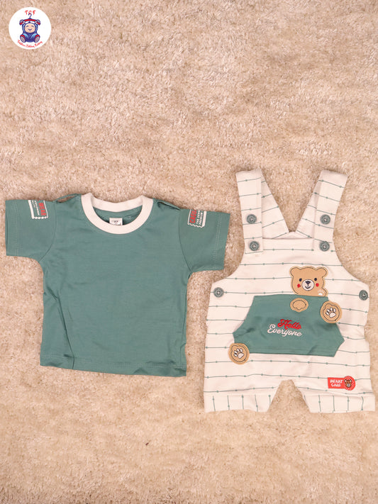 Green & White - Hello Everyone Jumpsuits