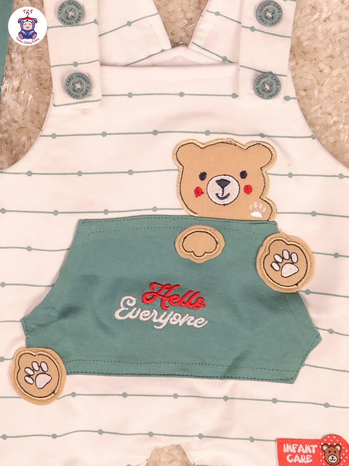 Green & White - Hello Everyone Jumpsuits