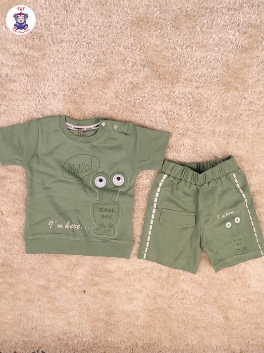 Light Green Cool Boy - Tshirts & Shorts