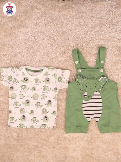 White & Green - Elephant Jumpsuits
