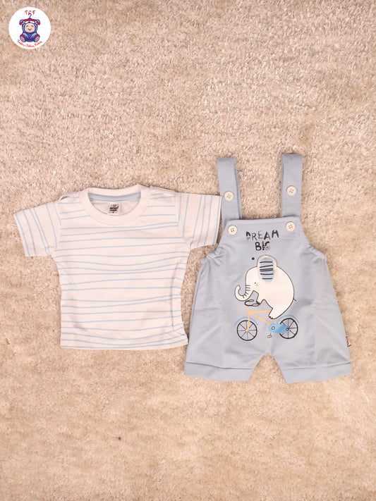 Sky Blue & White - Elephant Jumpsuits