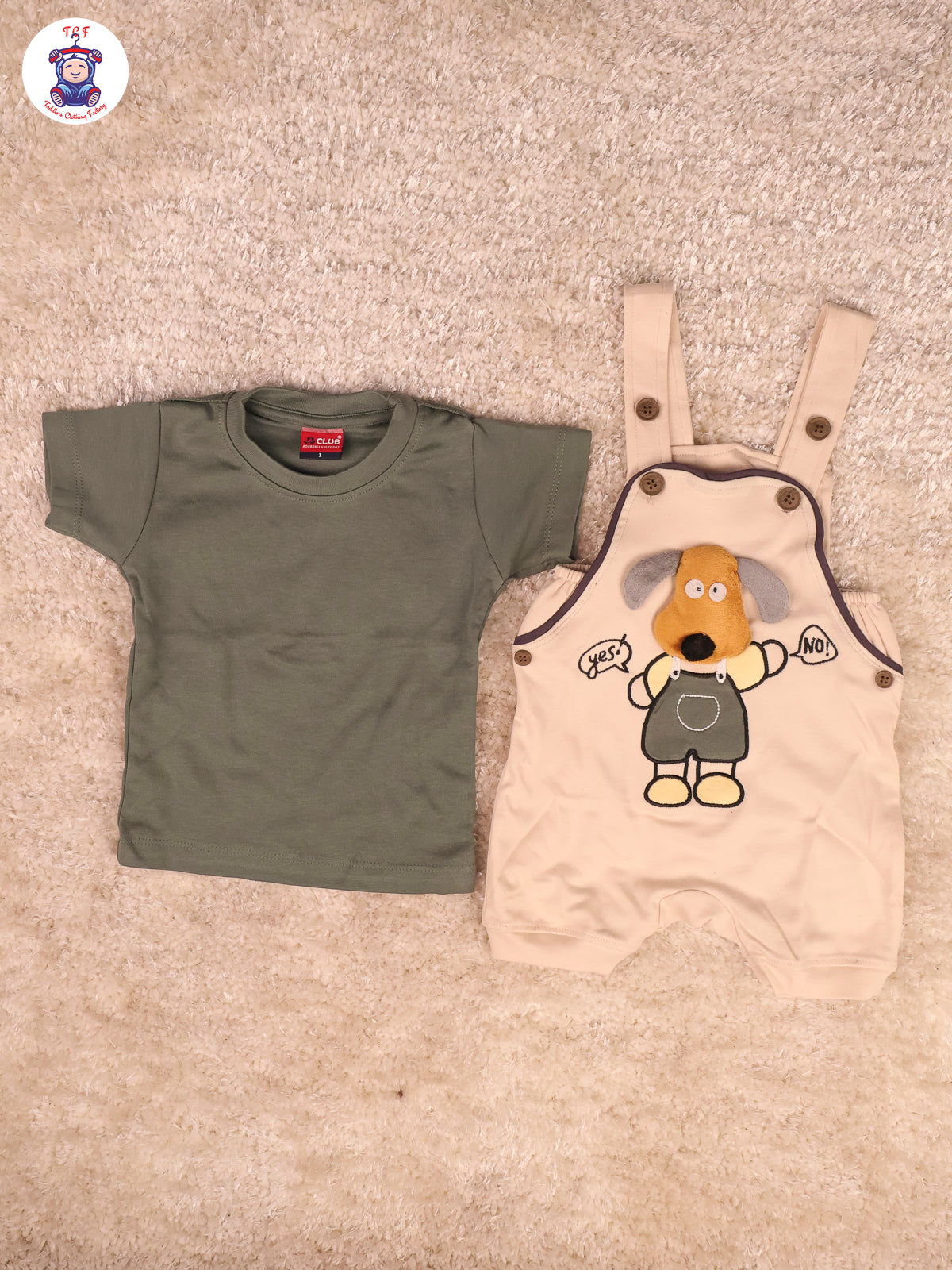 Green & Cream - Dog Jumpsuit