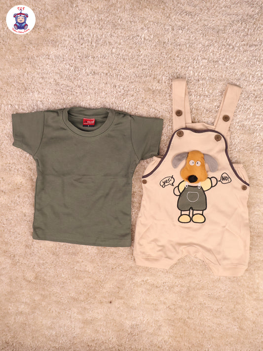 Green & Cream - Dog Jumpsuit