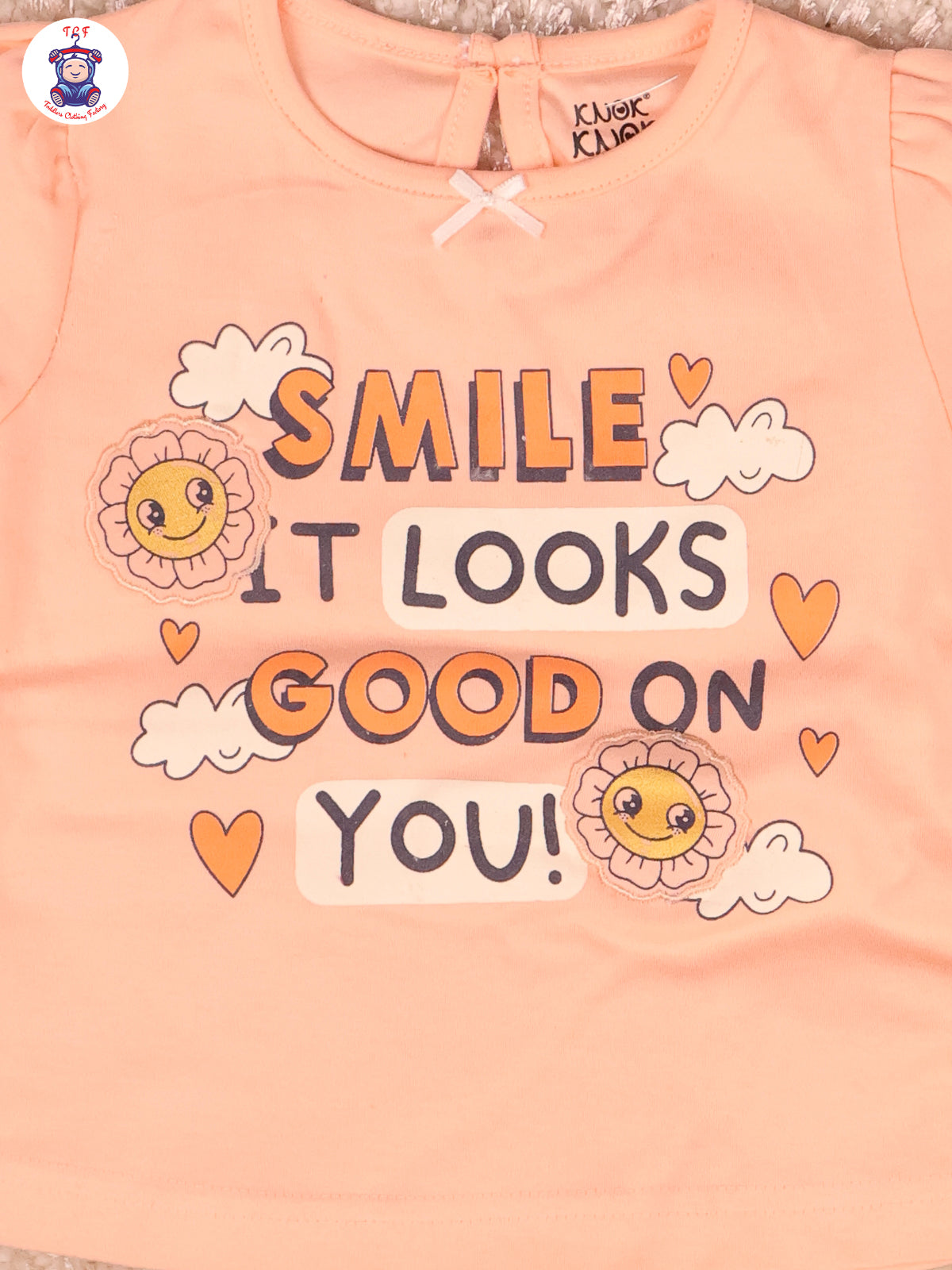Baby Pink & Half White - Girls Tshirts & Shorts