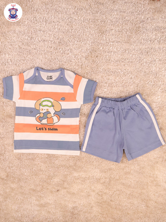 White & Blue - T-Shirts & Shorts