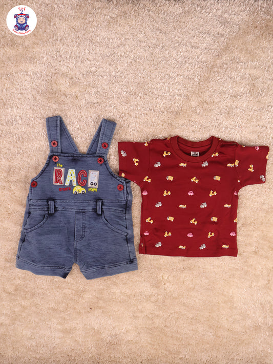Red & Denim - Race Car Jumpsuits