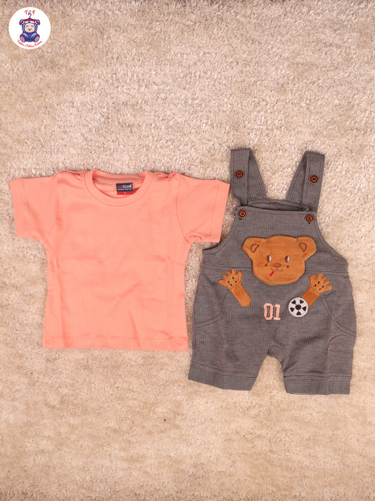 Pink & Grey - Brown Teddy Jumpsuits