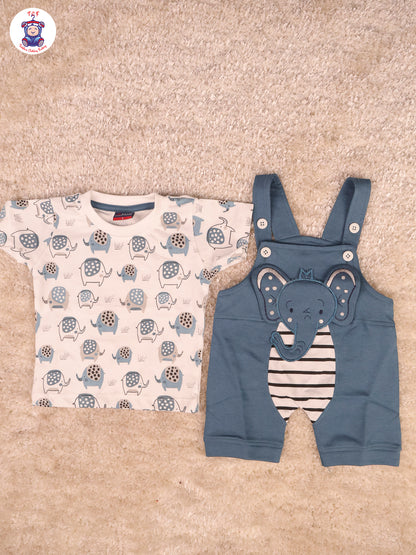 White & Blue - Elephant Jumpsuits