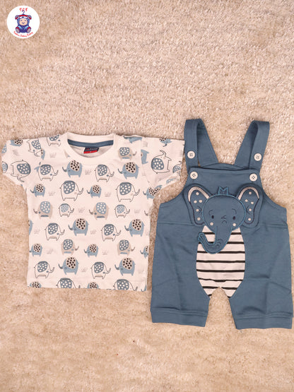 White & Blue - Elephant Jumpsuits
