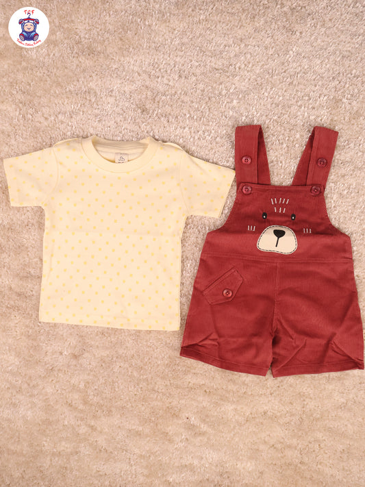 Maroon & Sandal Dungaree