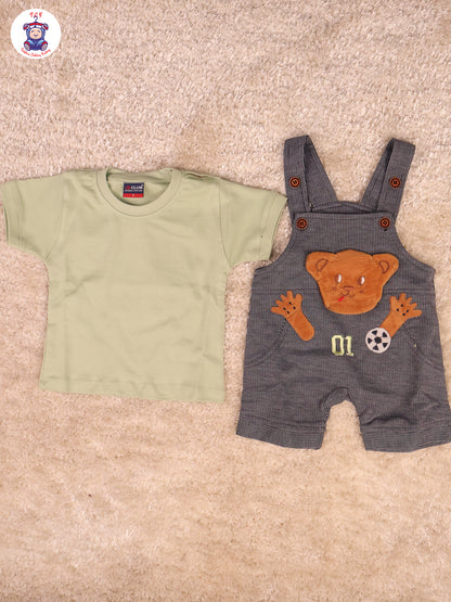 Green & Grey - Brown Teddy Jumpsuits