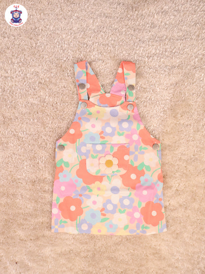 Pink Floral - Girls Frocks With T-Shirt