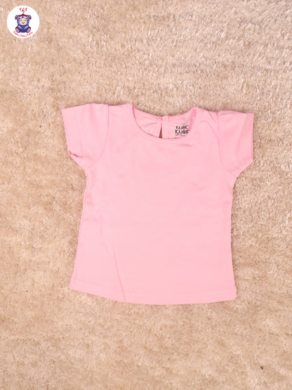 Pink Floral - Girls Frocks With T-Shirt