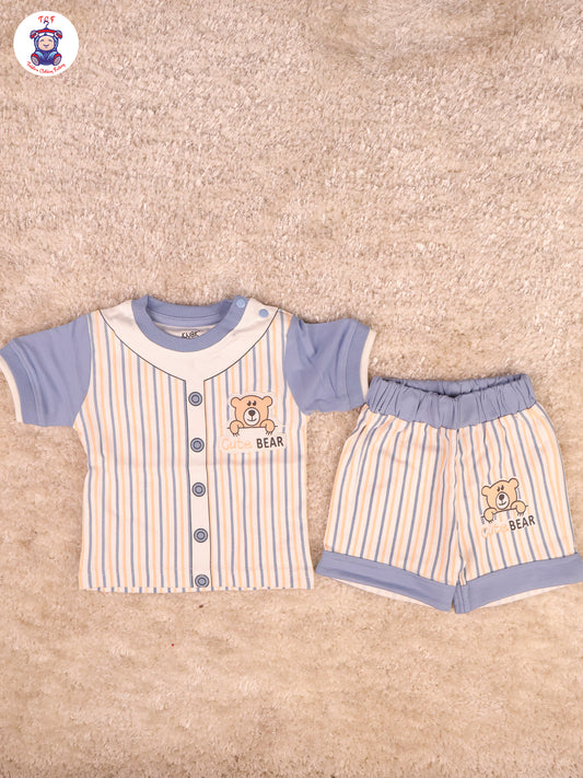 Blue  & Brown - T-Shirts & Shorts