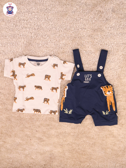 White & Navy Blue - Tiger Jumpsuits