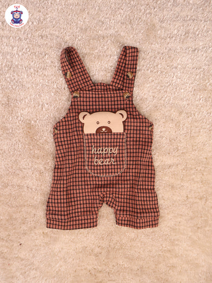 Orange Happy Bear - Checks Jumpsuits