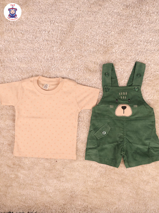 Green & Sandal Dungaree