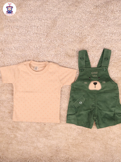 Green & Sandal Dungaree