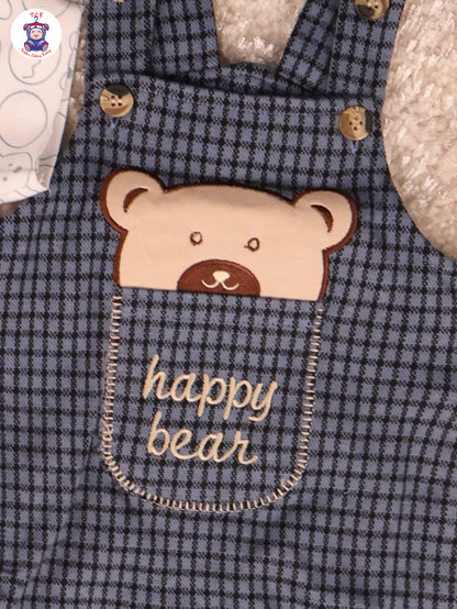 Blue Happy Bear - Checks Jumpsuits
