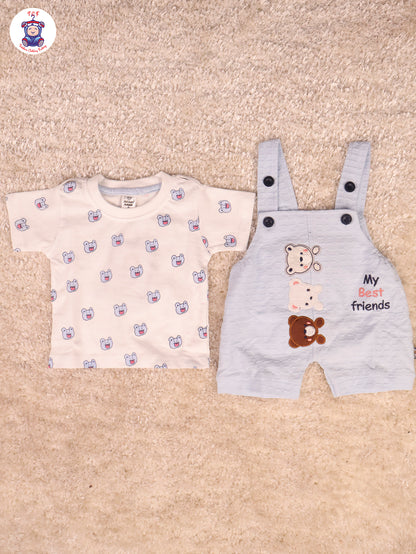 Sky Blue & White - Teddy Jumpsuits