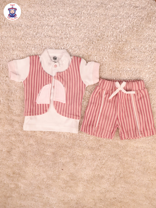 White & Lite Pink - T-Shirts & Shorts