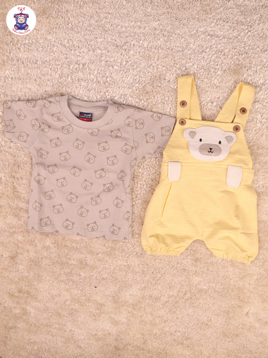 Yellow & Grey - Teddy Jumpsuits