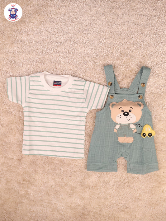 White & Teal Green - Teddy Jumpsuits